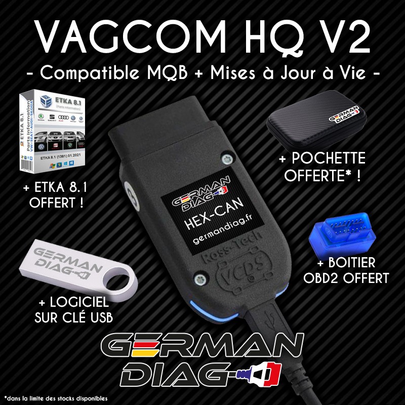 Câble VAGCOM VCDS 23.11.0 - Valise diagnostic / Valise voiture